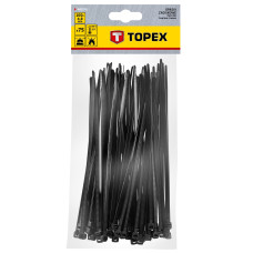 Topex Хомут-стяжка, 75шт, пластик, 4.8х200мм, чорний (44E978)