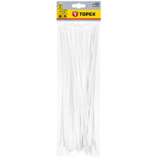 Topex Хомут-стяжка, білий, 4.8х370мм, пластик, 75шт (44E981)
