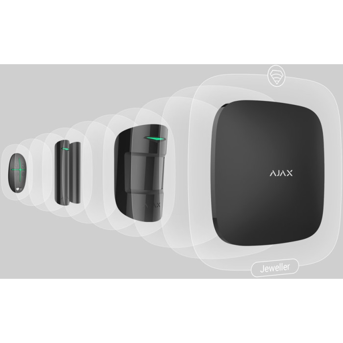 Ajax Комплект охоронної сигналізації StarterKit 2, hub2, motionprotect, doorprotect, spacecontrol, jeweller, бездротовий, чорний (000023479)