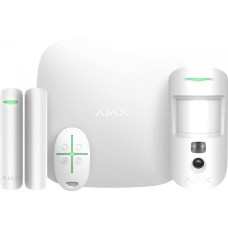 Ajax Комплект охоронної сигналізації StarterKit Cam Plus, hub 2 plus, motioncam, doorprotect, spacecontrol, jeweller, бездротовий, білий (000019854)