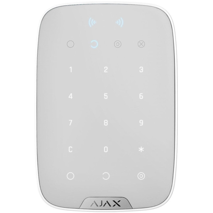 Ajax Бездротова сенсорна клавіатура Keypad Plus біла (000023070)