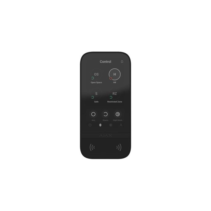 Ajax Клавіатура з сенсорним дисплеєм KeyPad TouchScreen, jeweller, бездротовий, чорний (000034513)