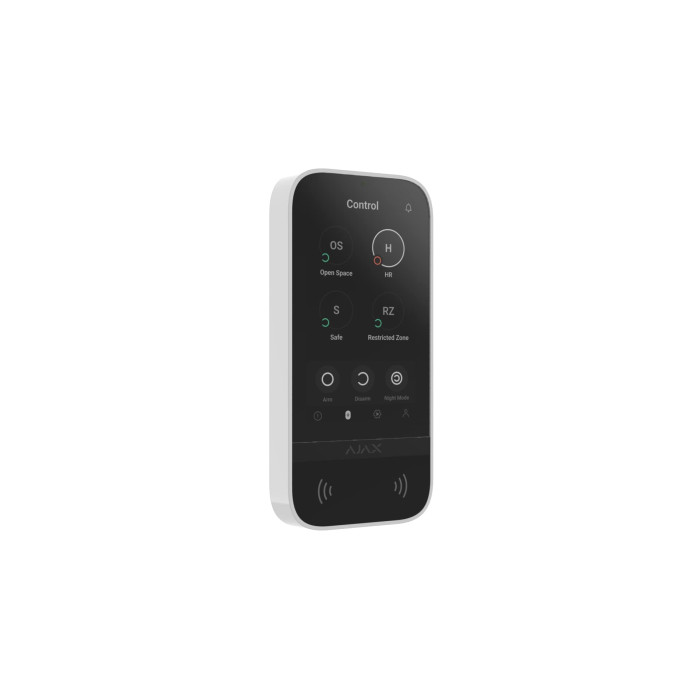 Ajax Клавіатура з сенсорним дисплеєм KeyPad TouchScreen, jeweller, бездротовий, білий (000034514)