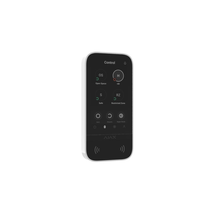 Ajax Клавіатура з сенсорним дисплеєм KeyPad TouchScreen, jeweller, бездротовий, білий (000034514)