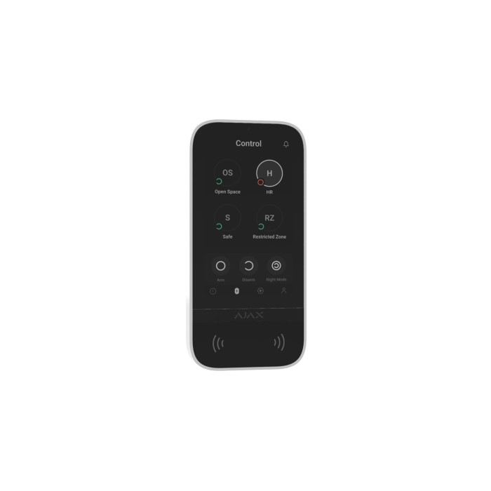 Ajax Клавіатура з сенсорним дисплеєм KeyPad TouchScreen, jeweller, бездротовий, білий (000034514)