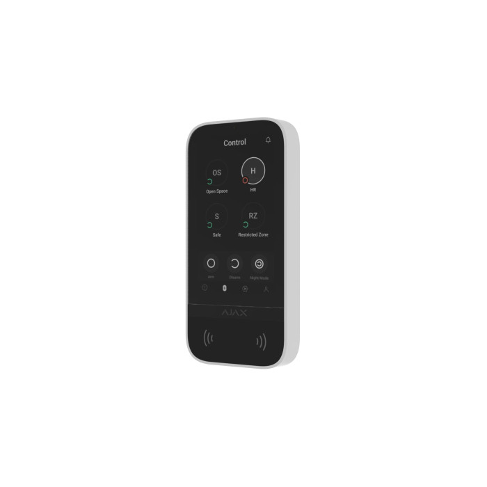 Ajax Клавіатура з сенсорним дисплеєм KeyPad TouchScreen, jeweller, бездротовий, білий (000034514)