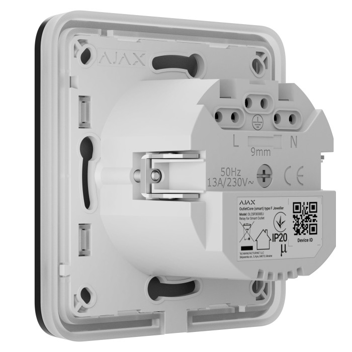Ajax Розумна вбудована розетка Outlet black (SAOB)