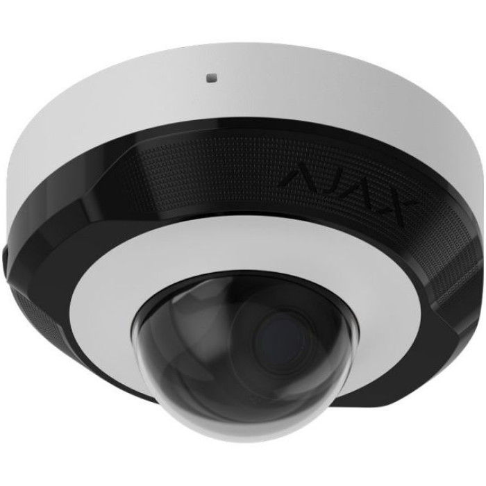 Ajax IP-Камера дротова DomeCam Mini, 5мп, 2.8мм, Poe, True WDR, IP 65, ІЧ 30м, аудіо, кут огляду 100° до 110°, міні купольна, біла (000039319)