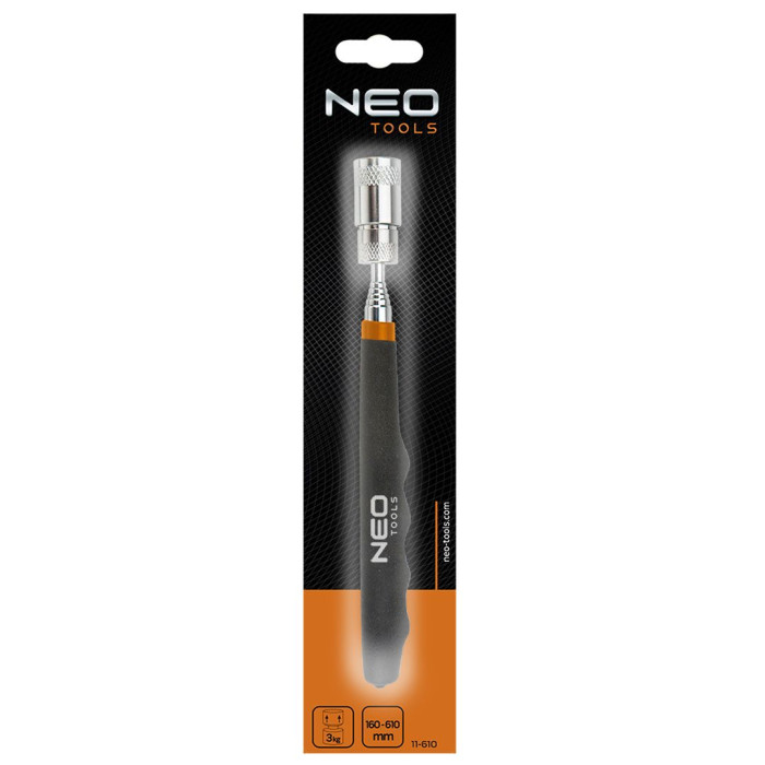 Neo Tools Магнітне захоплення, телескопічне захоплення діапазоном 90-800мм, до 3.5 кг, еластичне антиковзне покриття рукоятки (11-611)