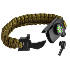 Neo Tools Браслет туристичний, 5в1, паракорд 3.5м, міцність 250кг, обхват 24см (63-140)