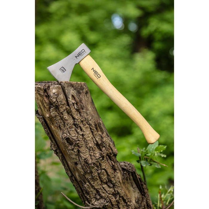 Neo Tools Сокира універсальна Bushcraft руків'я ясень 34.5см 400г шкіряний чохол (63-119)