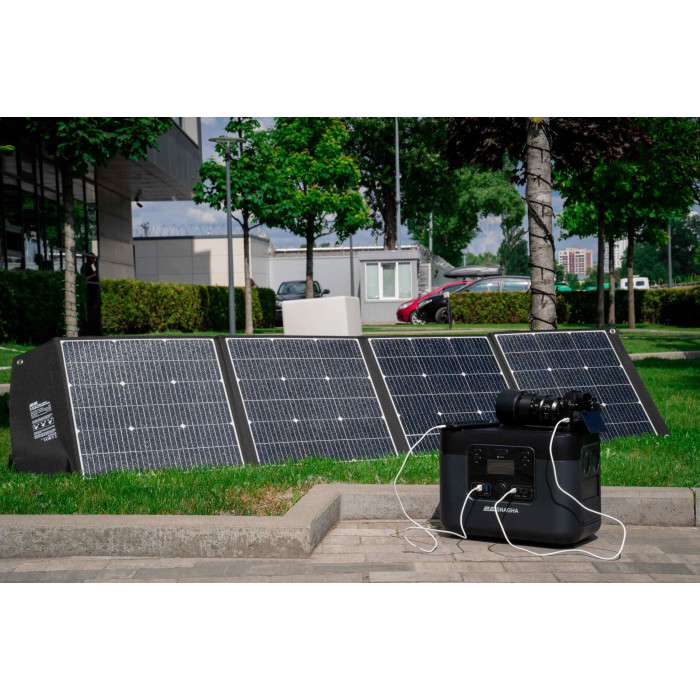 2E Портативна сонячна панель, 200 Вт зарядний пристрій, DC, USB-С PD45W, USB-A 24W (2E-EC-200)