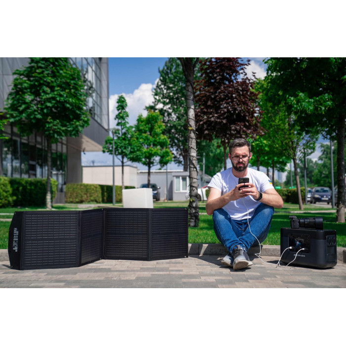 2E Портативна сонячна панель, 100 Вт зарядний пристрій, DC, USB-С PD45W, USB-A 18W, USB-A 12W (2E-PSP0031)