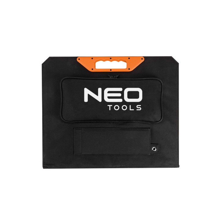 Neo Tools Портативний зарядний пристрій сонячна панель, 140Вт, регулятор напруги, USB-C та 2xUSB, 15х548х1678мм, IP64, кабель 5м, затискачі 