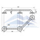 Поручень усиленный угловой пристенный для людей с инвалидностью, Ø 20м – 350x350мм