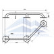 Поручень усиленный угловой пристенный для людей с инвалидностью, Ø 32м – 350x350мм