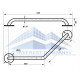 Поручень пристенный угловой для людей с инвалидностью, Ø 32м - 350x350м