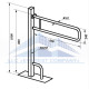 Поручень напольный откидной для людей с инвалидностью, Ø 32м - 1000x700м