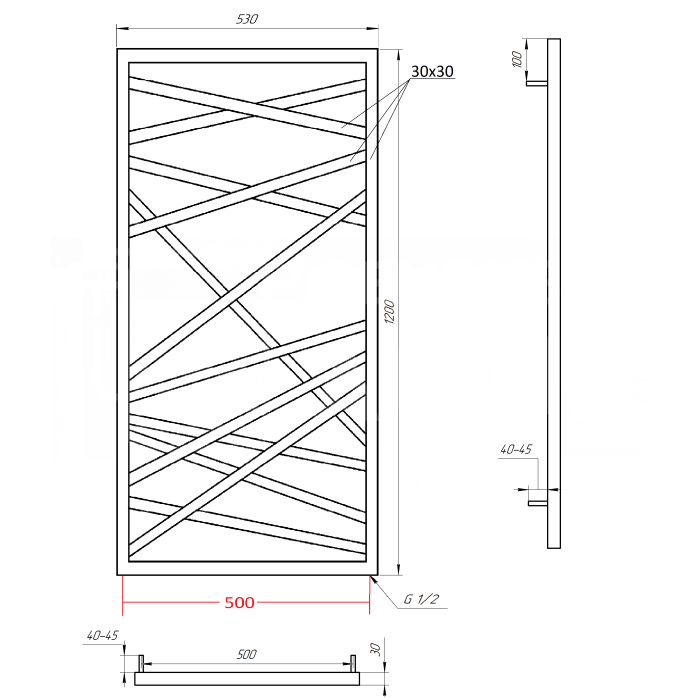 Сушка для рушників Genesis Aqua  Derun Електричний 1400x60 (GA-103004)