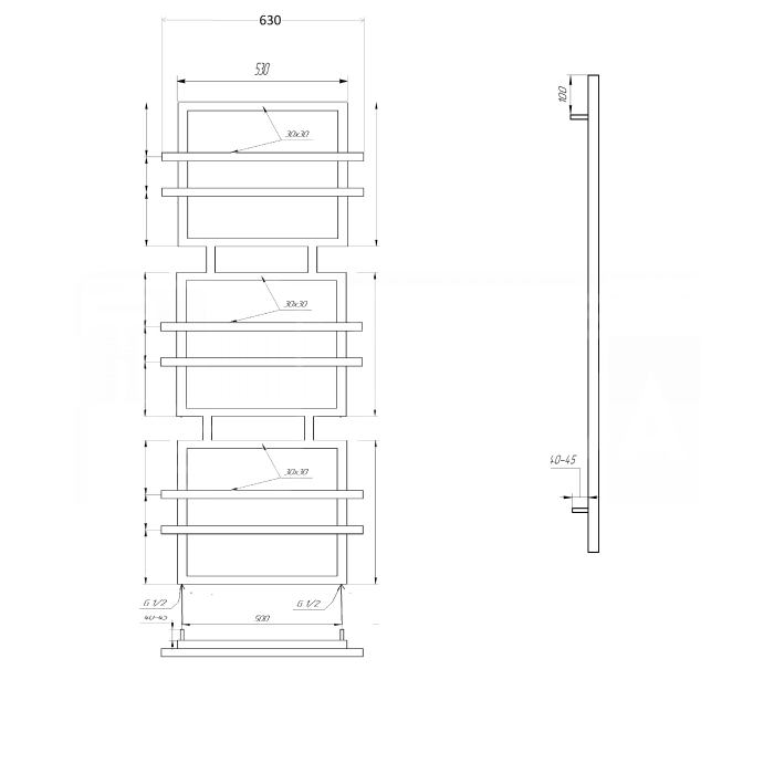 Сушка для рушників Genesis Aqua  Fadey Електричний 1400x63 (GA-104004)