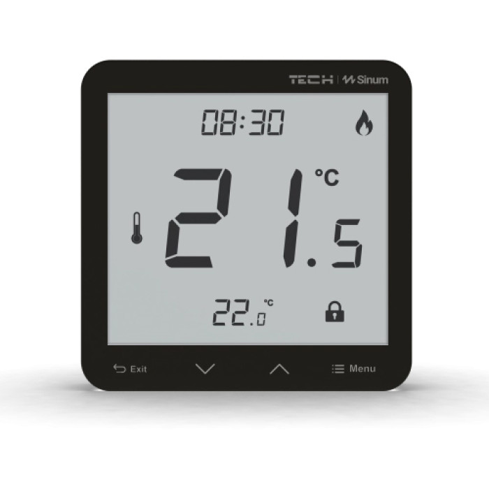 Проволочный терморегулятор SINUM R-S3 черный (WG.23.0060)