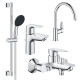 Набор миксеров QuickFix Start Edge 4 в 1 для ванны и кухни (UA202501SK) Grohe