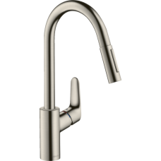 Змішувач для кухні Hansgrohe Focus M41 із душовою лійкою сатін