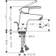 Смеситель однорычажный для умывальника 70 Hansgrohe Logis Loop со сливным гарнитуром (71150000)