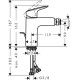 Смеситель для биде Hansgrohe Logis 70 с донным клапаном