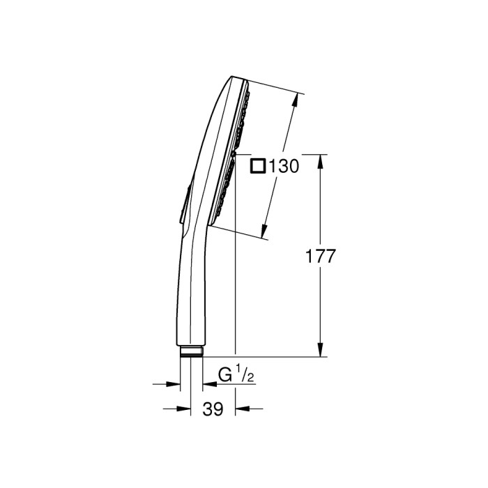 RAINSHOWER Smartactive Cube 130 ручний душ, 3 режими струменя, GROHE (26550000)