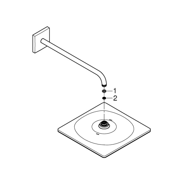 Верхній душ із душовим кронштейном Grohe Rainshower 310 Mono Cube 422 мм 1 режим струменя (26563000)