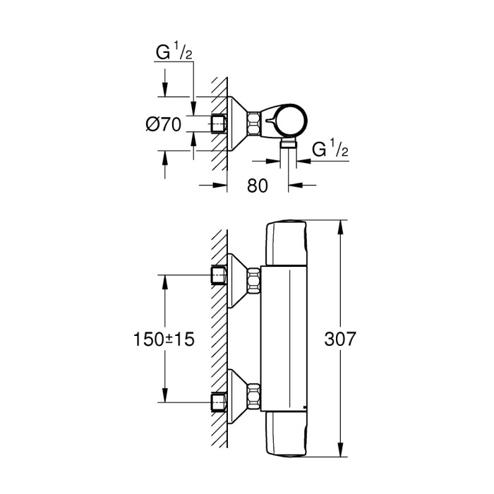 QuickFix Precision Trend Термостат для душа  (34229002)