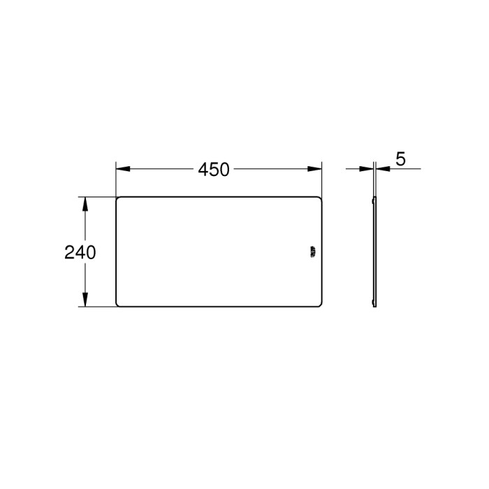 Доска обробная L-размер 450, стекло  (40786L00)