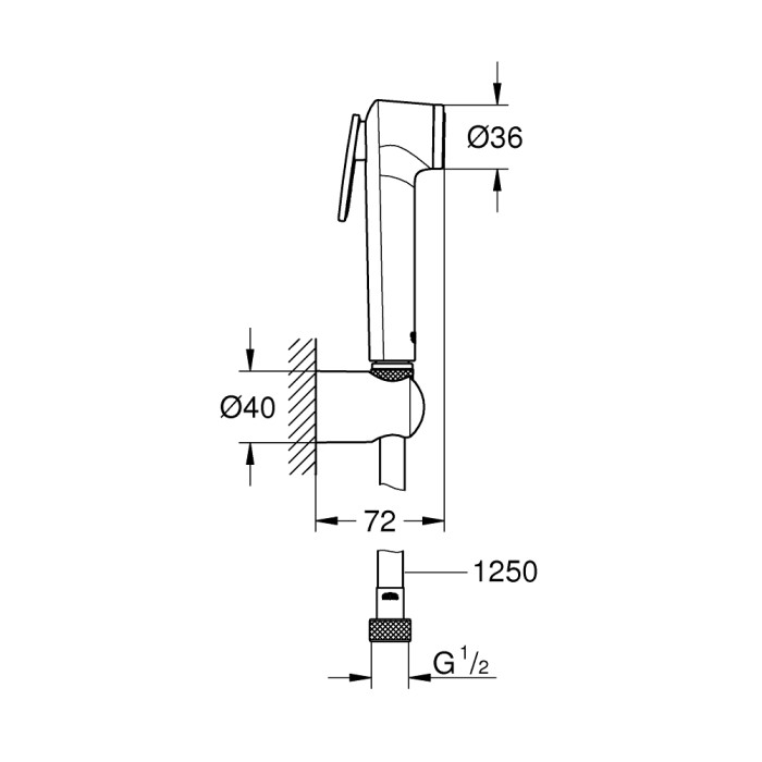 QuickFix Готовый комплект для гигиенического душа BauLoop New с Vitalio trigger spray  (UA202416QF)