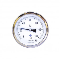 Термометр біметалевий ТБ-100-50 0+120 - кл.1,5-О (нержавіюча сталь)Артикул: 101306