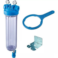 Atlas Filtri Фільтр-колба DP BIG S M TS (прозора) Ø1″ IN (пластик) 20″ 45°C 8,3 bar +2 манометра KIT (ZA1800735)