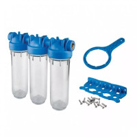 Atlas Filtri Фільтр-колби DP TRIO TS (прозорі) Ø1/2″ OT (латунь) 10″ 45° 8 bar KIT (ZA3300680)