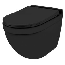 Чаша підвісного унітазу SOLO rimless+сид. дюропл slim, пов.падіння,чорний (SLS-BLM-6953BIUFSM)