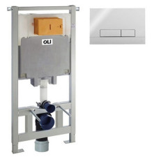 Набір 3в1 Інсталяціна система OLI 80 д/унітазу + кріплення + кнопка NARROW хром (890231)