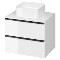 Шафка VIRGO 60 під раковину зі стільницею (ручки чорн), біла (S522-019)