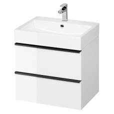 Шафка VIRGO 60 під раковину MODUO/CREA/COMO/COLOUR/CITY/INVERTO 60 (ручки чорн), біла (S522-018)