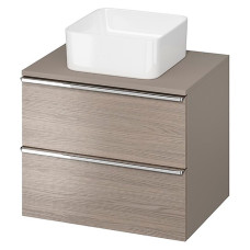 Шафка VIRGO 60 під раковину зі стільницею (ручки хром), сіра (S522-022)