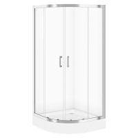 Душова кабіна CERSANIT Basic 90/90/185 напівкругла, прозоре скло, без піддону (S158-005)