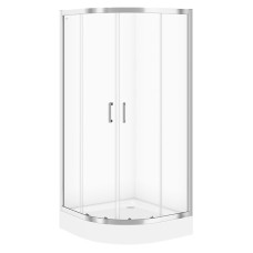 Душова кабіна CERSANIT Basic 90/90/185 напівкругла, прозоре скло, без піддону (S158-005)