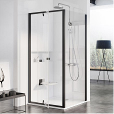 PSS-80 (Transparent) Black Душевая жесткая стенка (90G40300Z1)