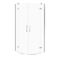 Душ штора JOTA 90х90х195, напівкругла, розп. двері,скло прозоре, проф хром (S160-037)