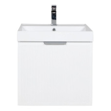 Шафка FABIO+умивальник FABIO 50 см, консольна ручка білий мат, хром (30966)