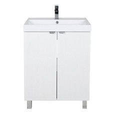 Шафка FABIO+умивальник FABIO 60 см, напольна ручка білий мат, хром (30972)