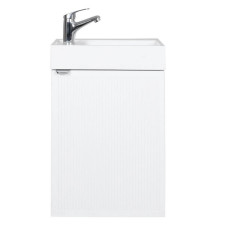 Шафка FABIO+умивальник MINI 40 см, консольна ручка білий мат, хром (30965)