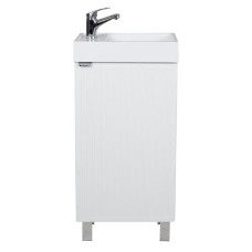 Шафка FABIO+умивальник MINI 40 см, напольна ручка білий мат, хром (30970)